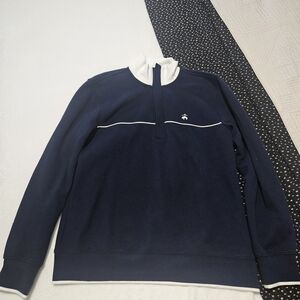 Brooks Brothers Navy Turtleneck Sweater with White Trim Size M